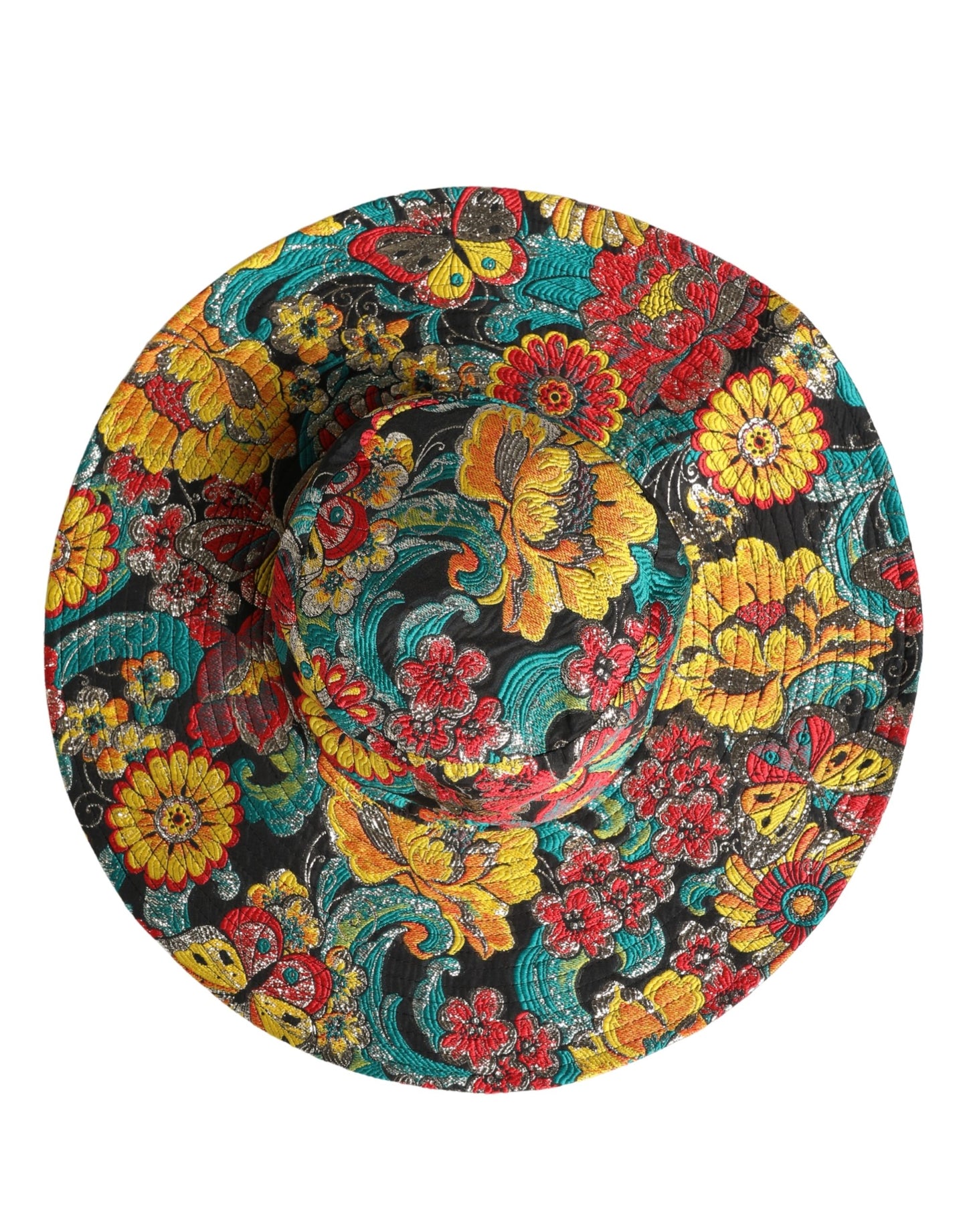 Dolce & Gabbana Men Multicolor Brocade Wide Brim Fisherman Capello Hat