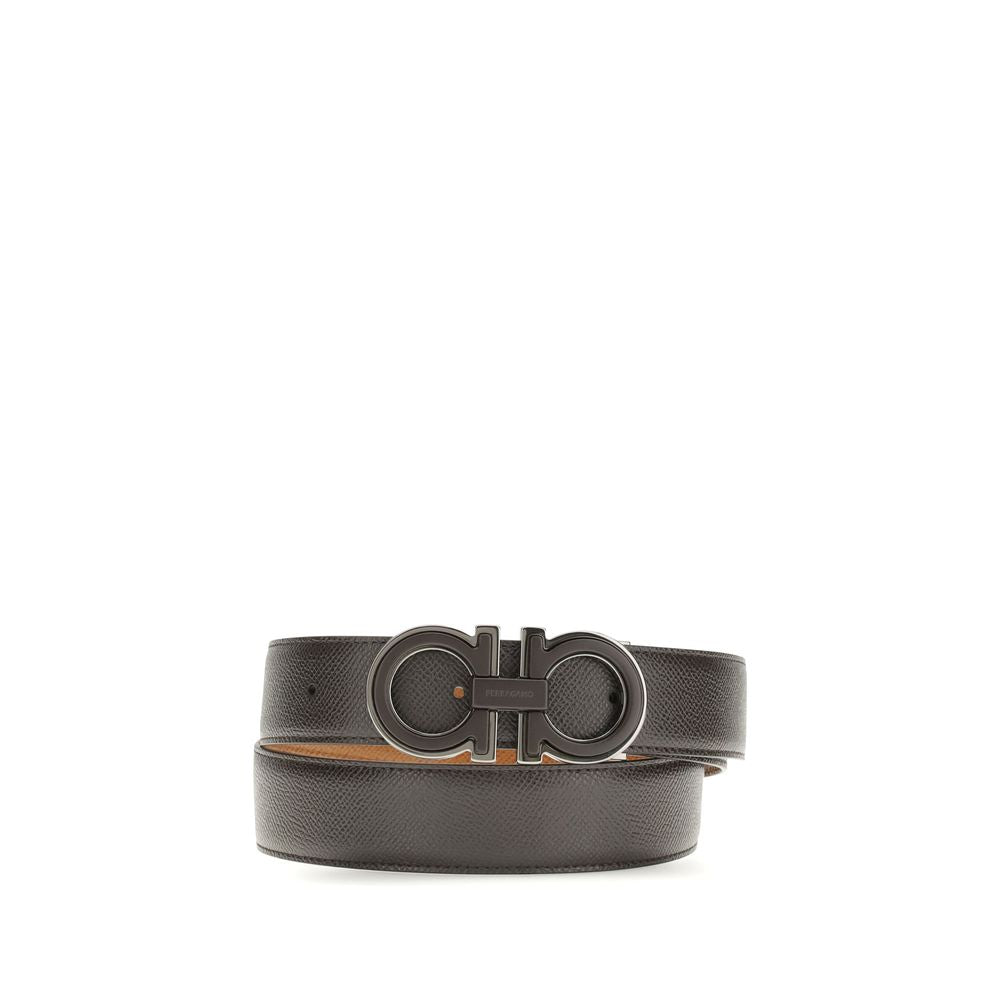 Ferragamo Brown Calf Leather Bos Taurus Regular Belt