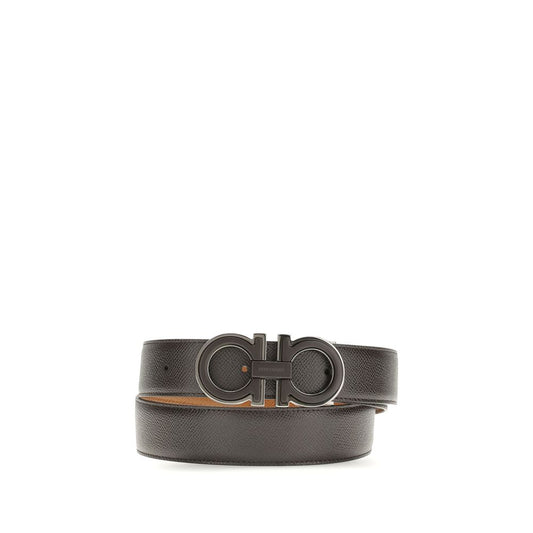 Ferragamo Brown Calf Leather Bos Taurus Regular Belt