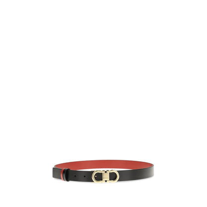 Ferragamo Black Calf Leather Bos Taurus Regular Belt