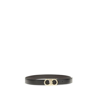 Ferragamo Black Calf Leather Bos Taurus Regular Belt