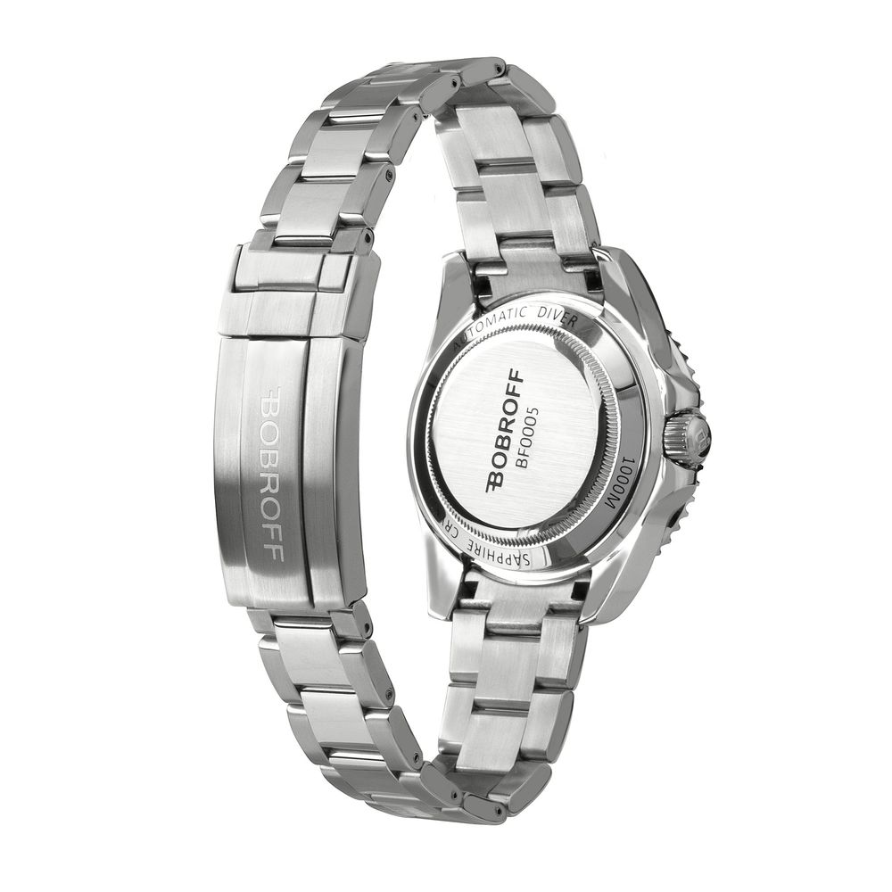 Bobroff Silver Stainless Steel Sport Watch