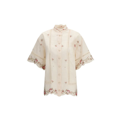 Zimmermann Beige Linen Pattern Shirt
