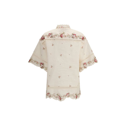 Zimmermann Beige Linen Pattern Shirt