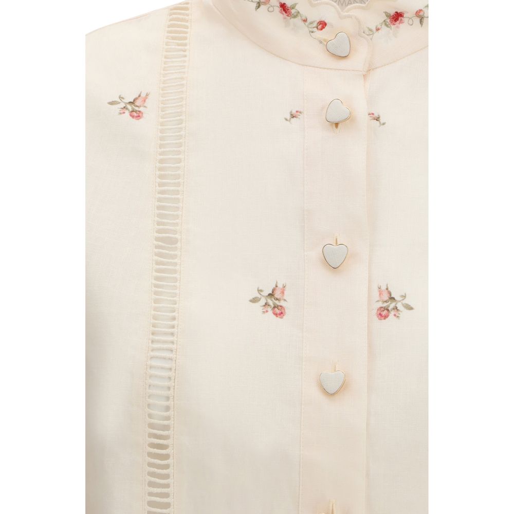 Zimmermann Beige Linen Pattern Shirt