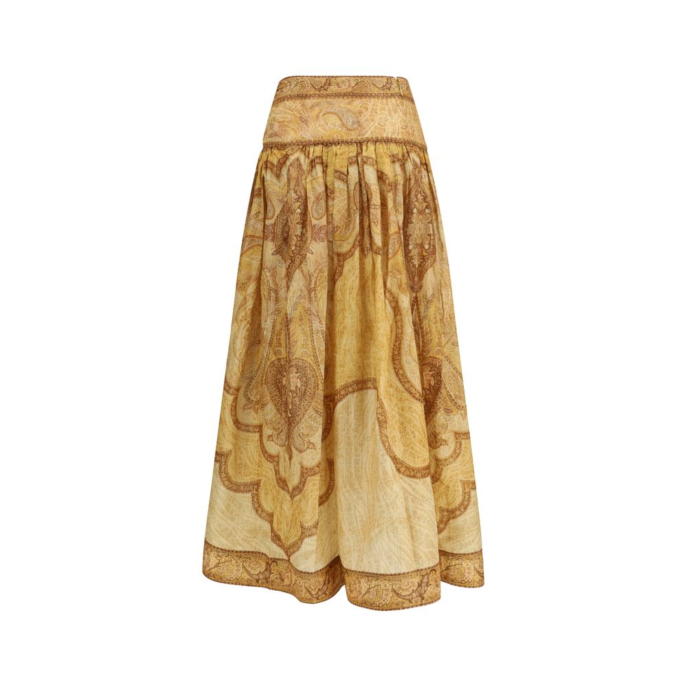 Zimmermann Bicolor Cotton Long Skirt