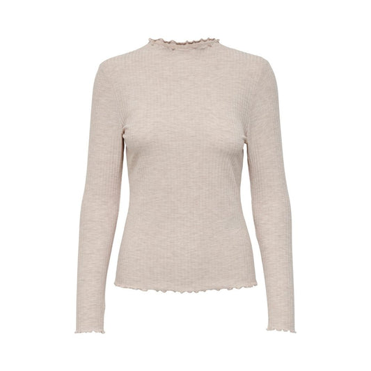 Only Beige Polyester Turtleneck