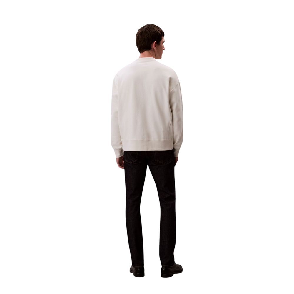 Calvin Klein Jeans White Cotton Sweatshirt