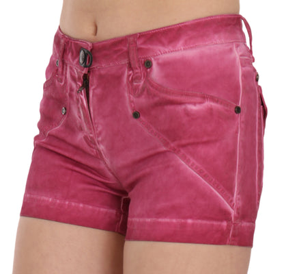 PLEIN SUD – Mini-Jeansshorts aus Baumwolle mit mittlerer Taille in Rosa