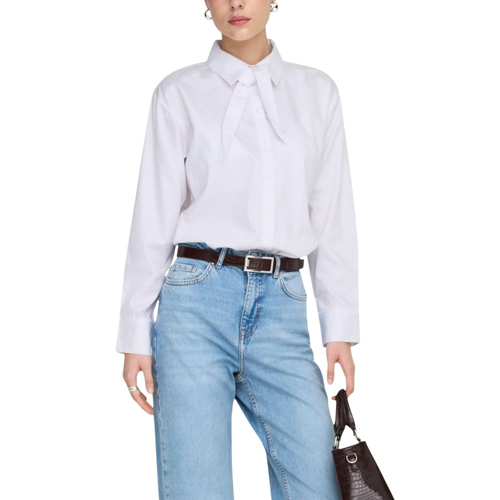 Jacqueline De Yong White Cotton Blouse