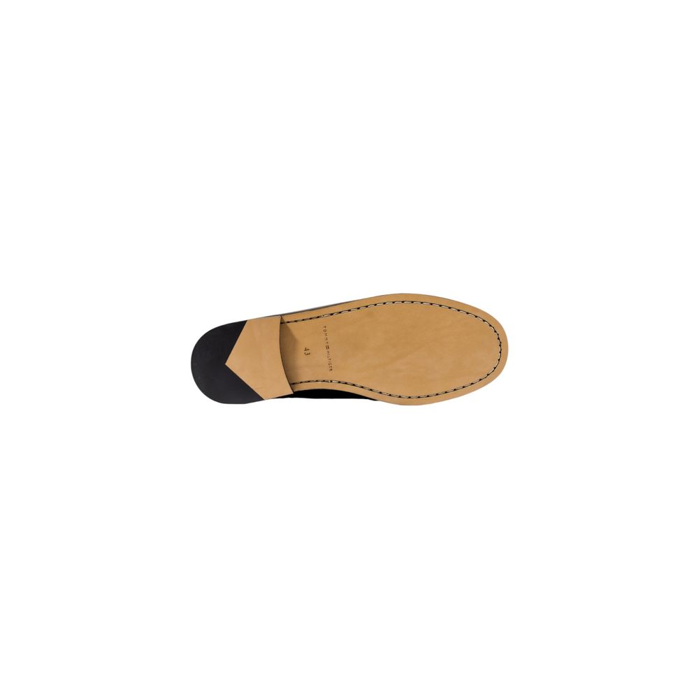 Tommy Hilfiger Black Leather Slip-On Loafers