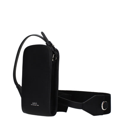 A.P.C. Black Leather Crossbody Bag
