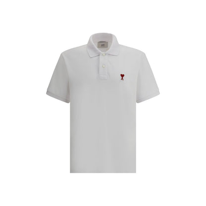 Ami Paris White Cotton Polo Shirt