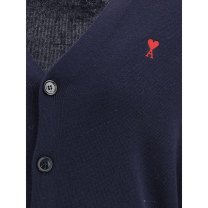 Ami Paris Blue Wool Cardigan
