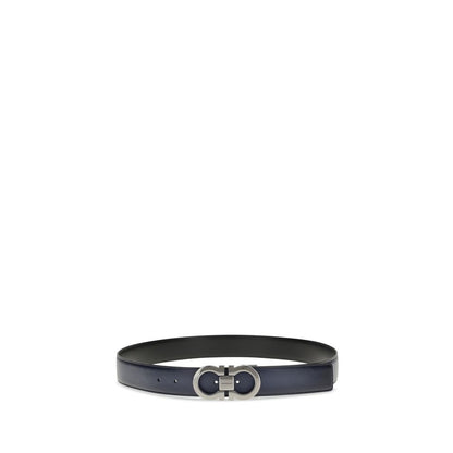 Ferragamo Black Calf Leather Bos Taurus Regular Belt