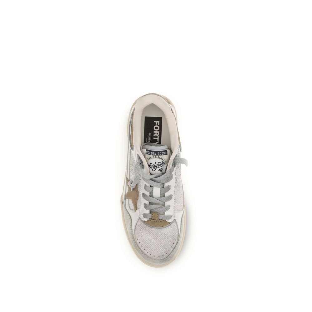Golden Goose White Calf Leather Bos Taurus Chunky Sneakers