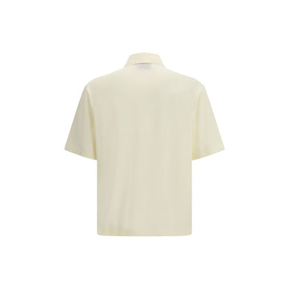Ami Paris Beige Cotton Polo Shirt