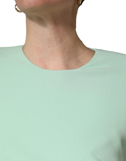 Dolce & Gabbana Green Viscose Long Sleeves Long Gown Dress