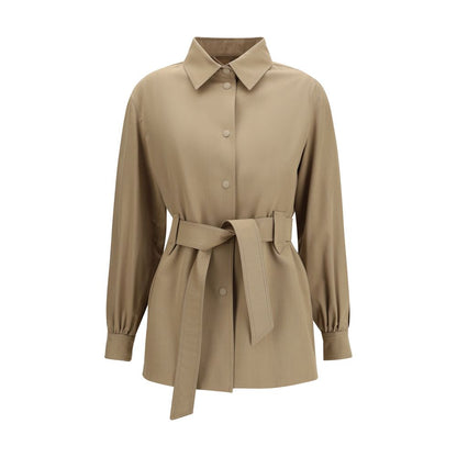 Max Mara Brown Wool Oves Aries Sleeveless Jacket