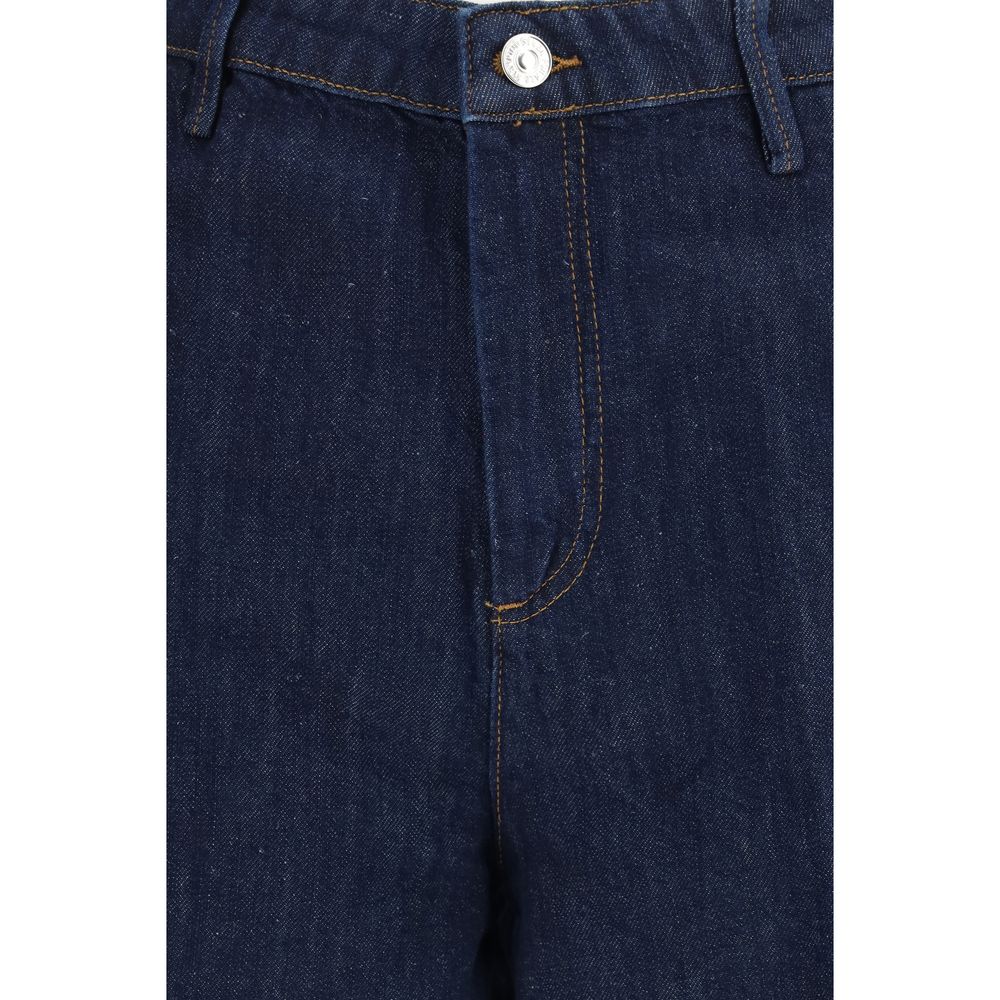 7FOR Blue Cotton Bermuda Shorts