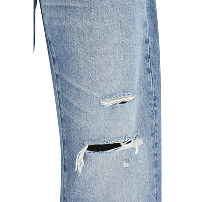 7FOR Blue Cotton Straight-Leg Jeans