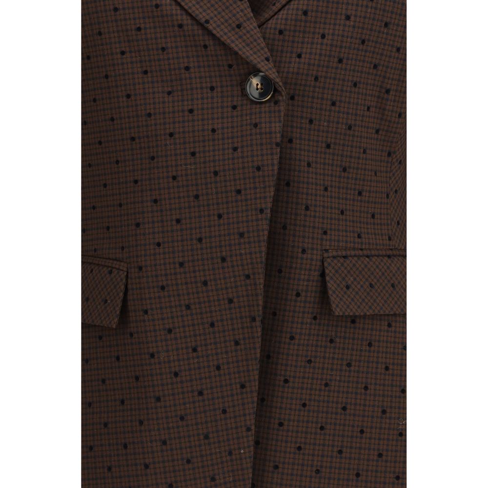 Ganni Brown Recycled Polyester Blazer