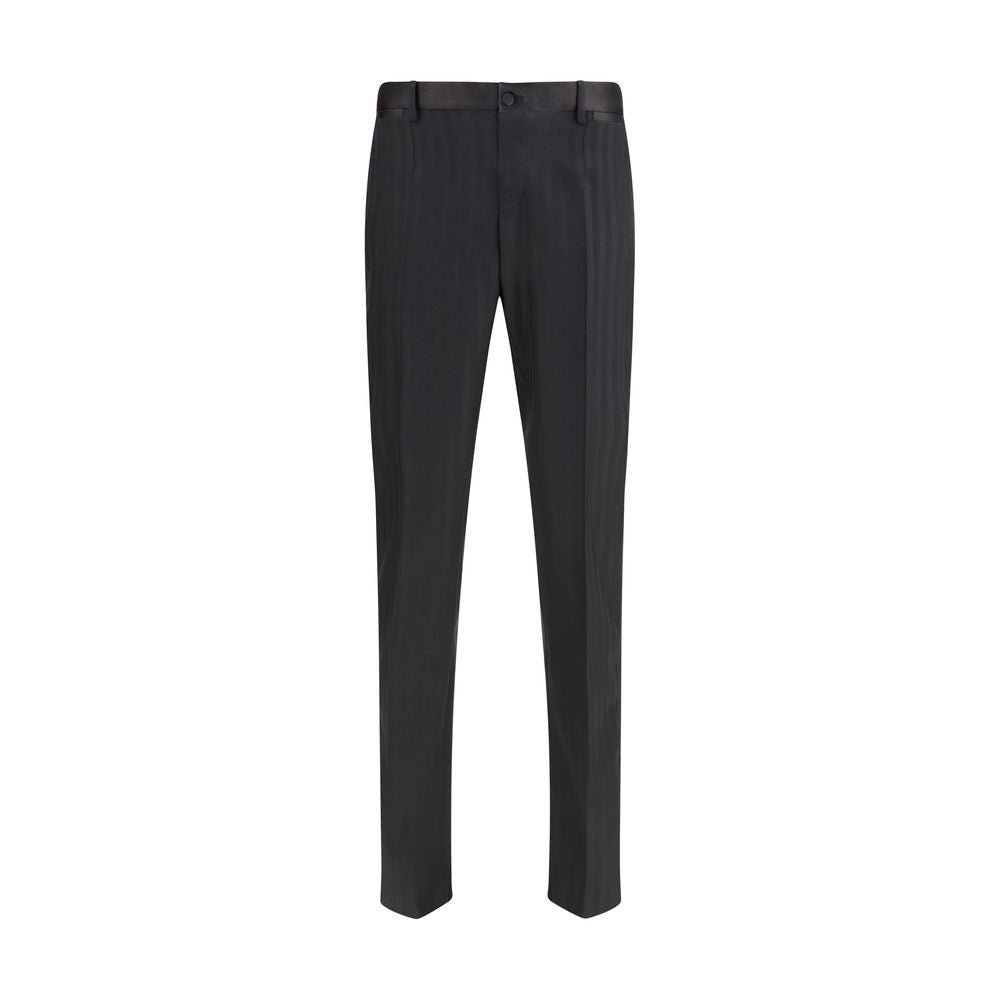 Dolce & Gabbana Black Wool Oves Aries Casual Pants