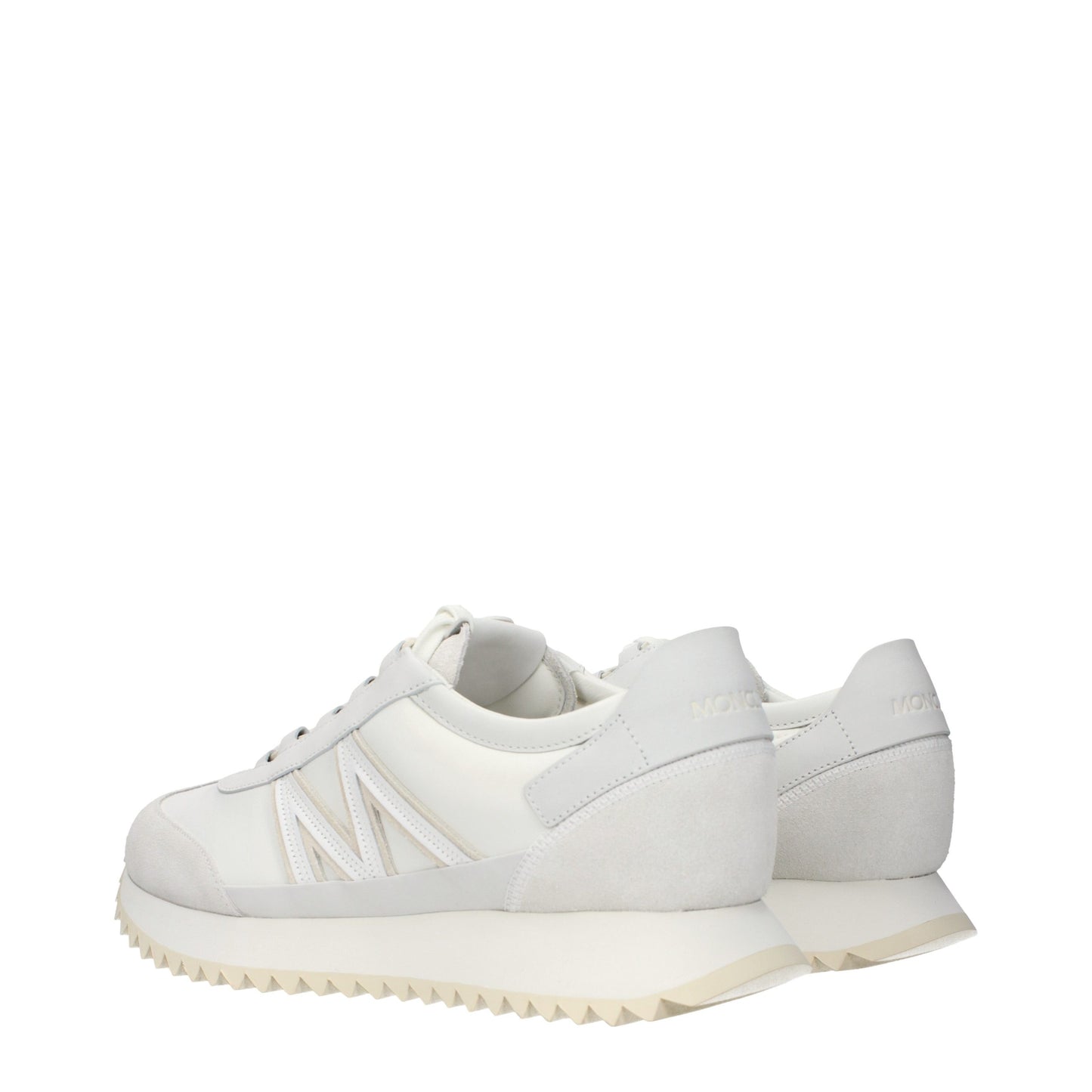 Moncler White Leather Athletic Sneakers