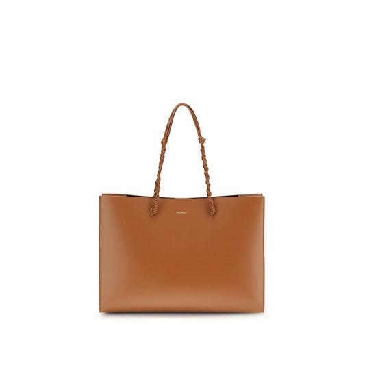 Jil Sander Brown Calf Leather Bos Taurus Shoulder Bag