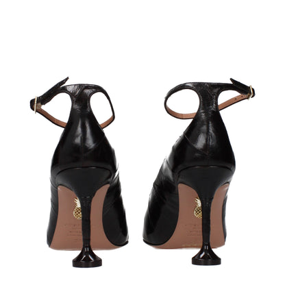 Aquazzura Brown Leather High Heel Pumps