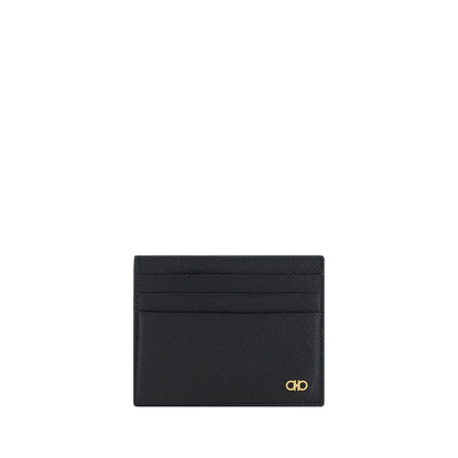 Ferragamo Black Calf Leather Bos Taurus Wallet