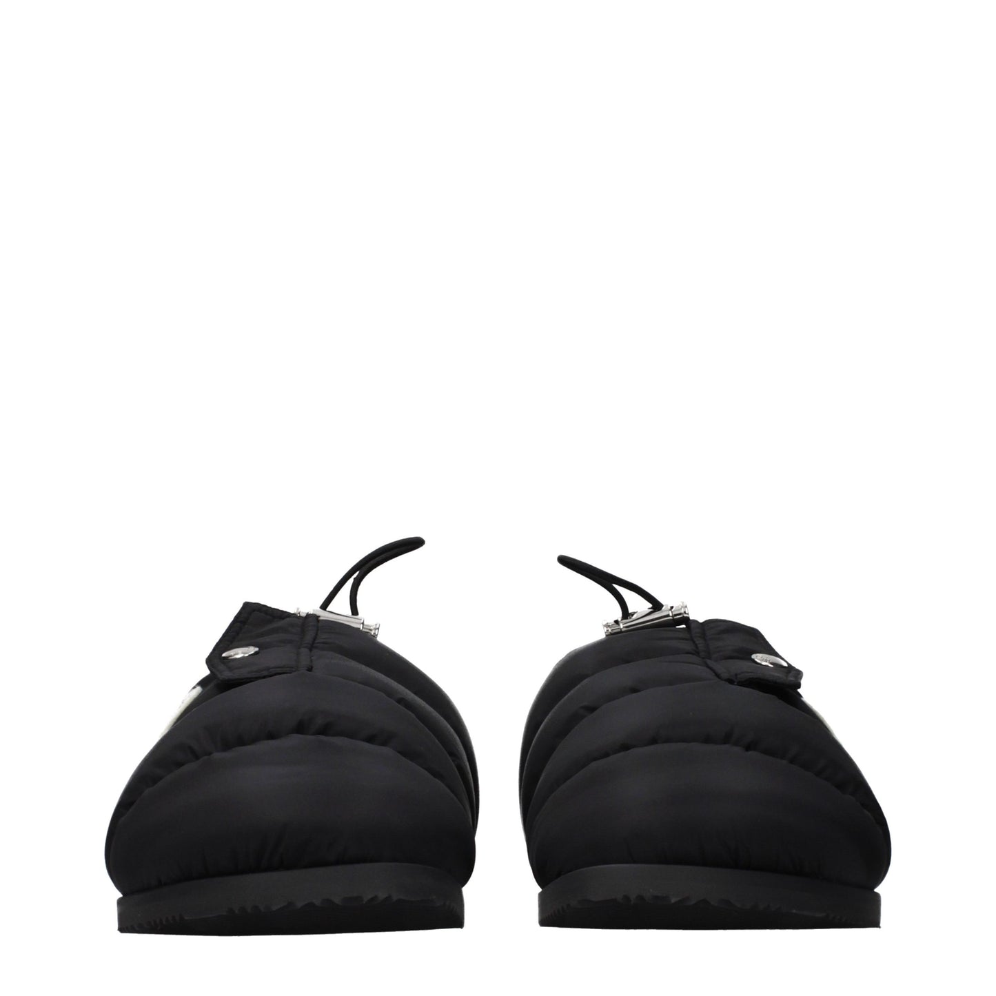 Moncler Black Fabric Slippers
