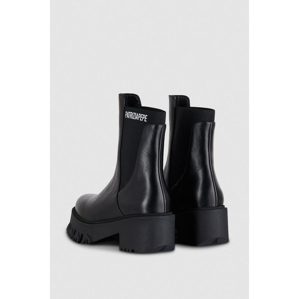 Patrizia Pepe Black Calfskin Ankle Boots