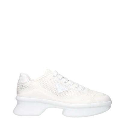 Prada White Fabric Athletic Sneakers