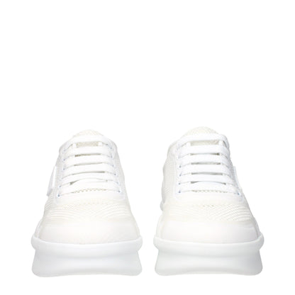 Prada White Fabric Athletic Sneakers