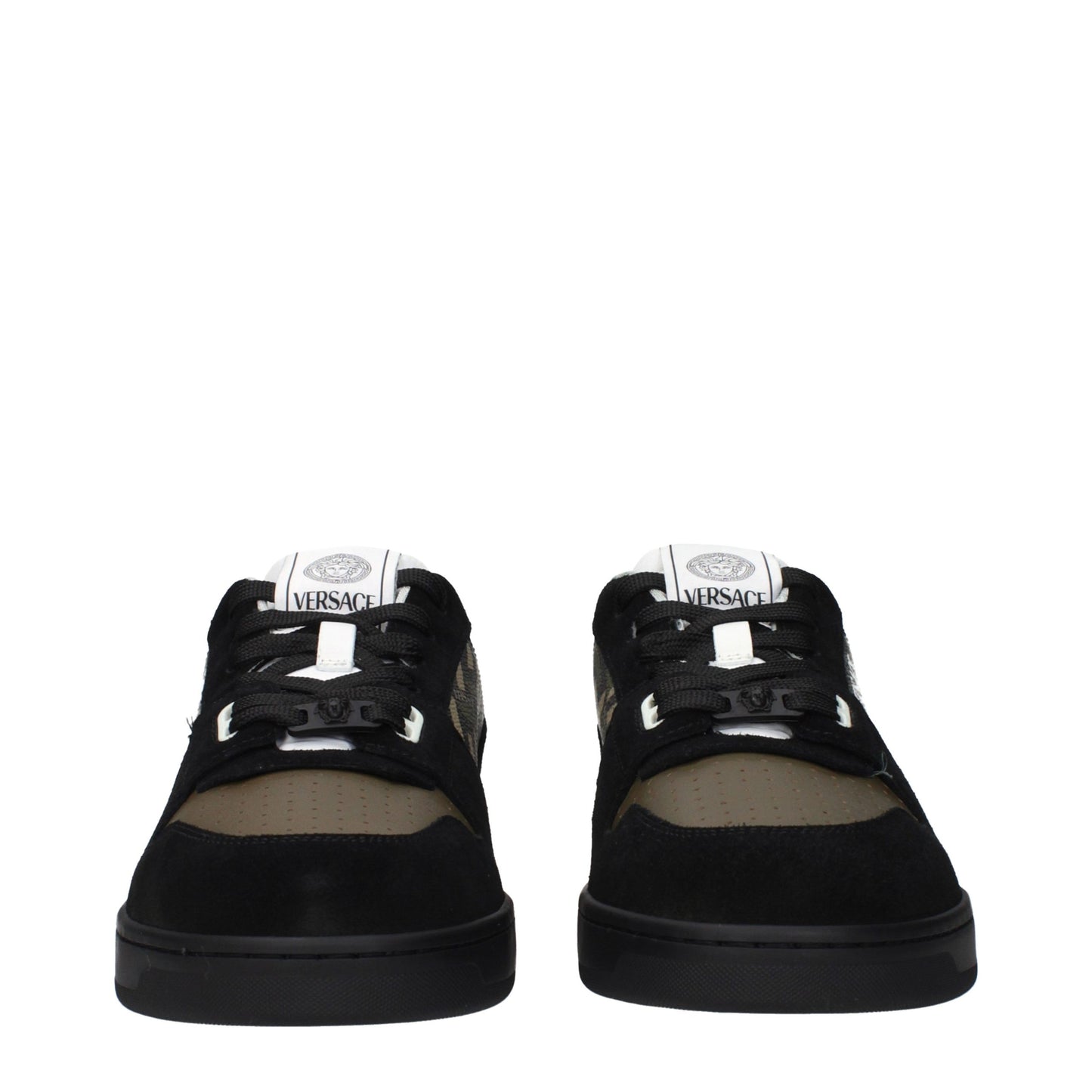 Versace Green Fabric Low Top Sneakers