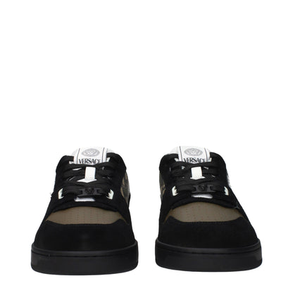 Versace Green Fabric Low Top Sneakers