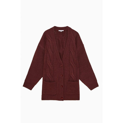 Patrizia Pepe Purple Marabou Cardigan