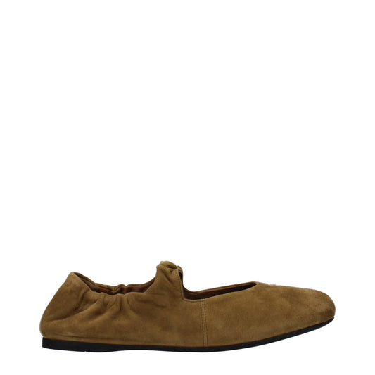 Miu Miu Green Leather Ballet Flats