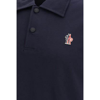 Moncler Grenoble Blue Polyamide Polo Shirt