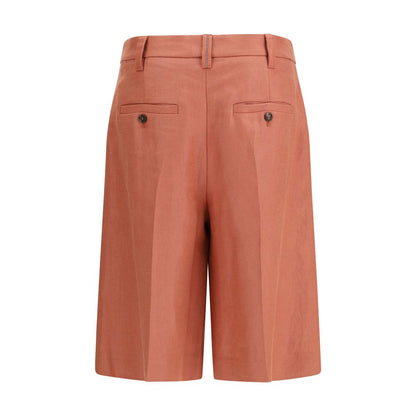 Brunello Cucinelli Orange Viscose Bermuda Shorts