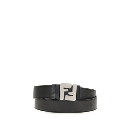 Fendi Black Calf Leather Bos Taurus Regular Belt