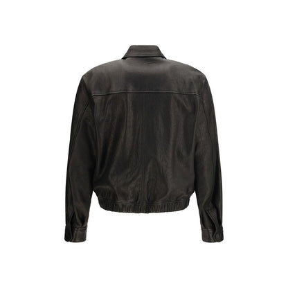 Saint Laurent Black Lamb Ovis Aries Aries Leather Jacket