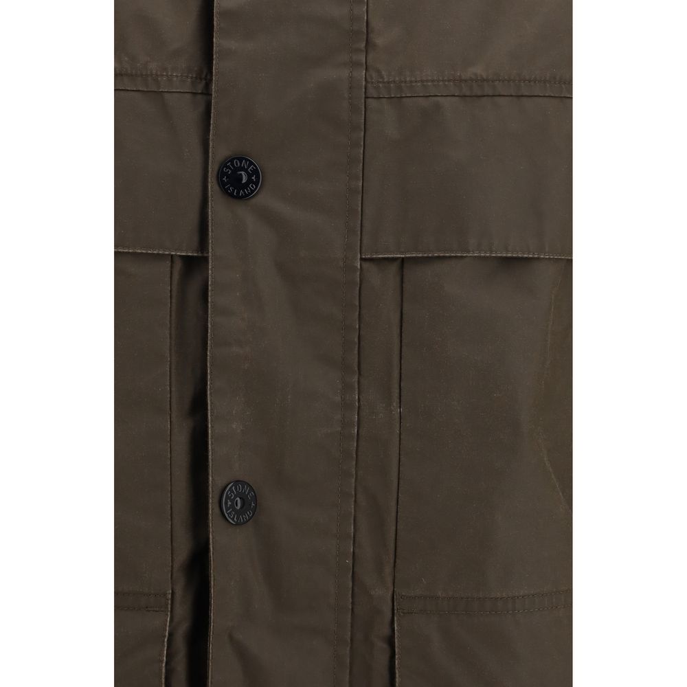 Stone Island Brown Polyester Rain Coat