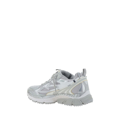 Off-White Gray Polyester Athletic Sneakers
