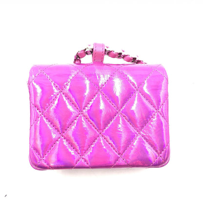 Chanel Iridescent Pink Quilted Leather Pouch