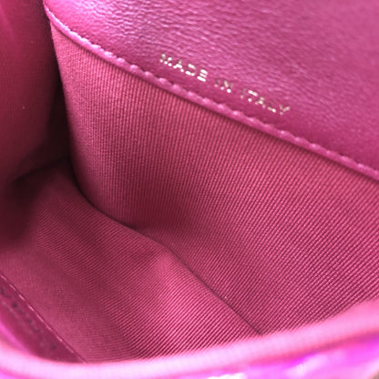 Chanel Iridescent Pink Quilted Leather Pouch