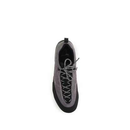 ROA Gray Calf Leather Bos Taurus Athletic Sneakers