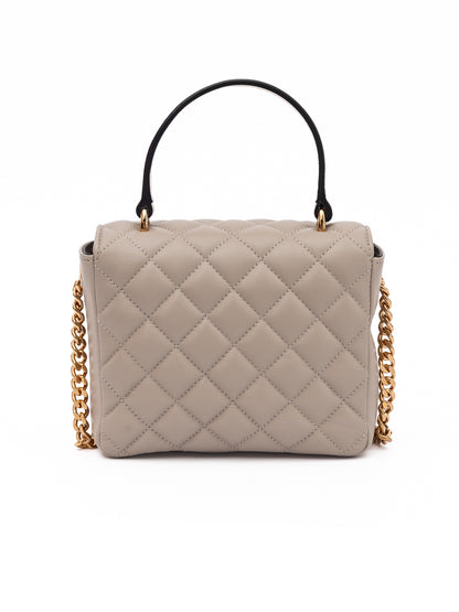 Versace Taupe Quilted Leather Handbag