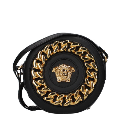 Versace Black Leather Crossbody Bag